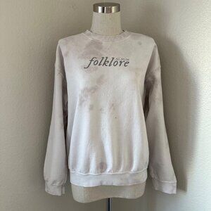 Taylor Swift Folklore Album Tie Dye Pullover Sweatshirt Long Sleeve Cotton Blend